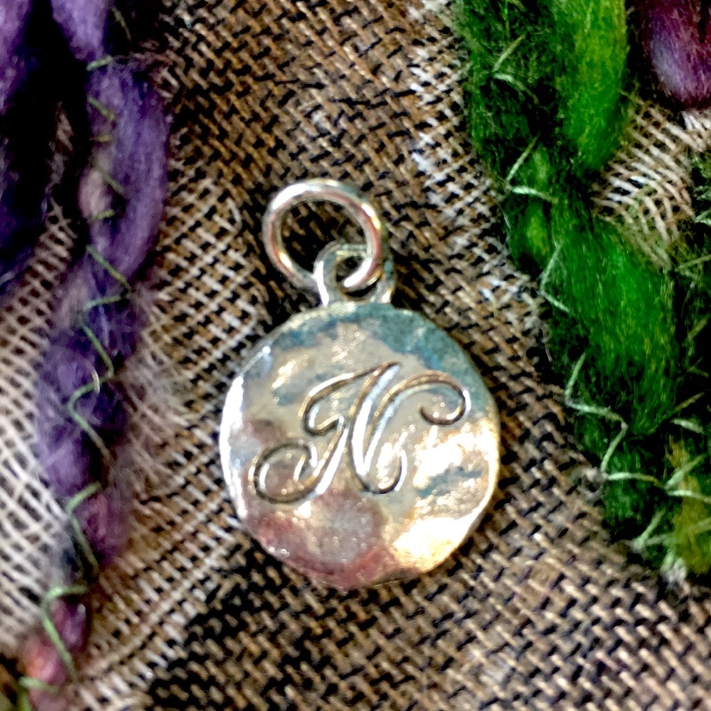 Letter N Monogrammed Charm with Jump-Ring